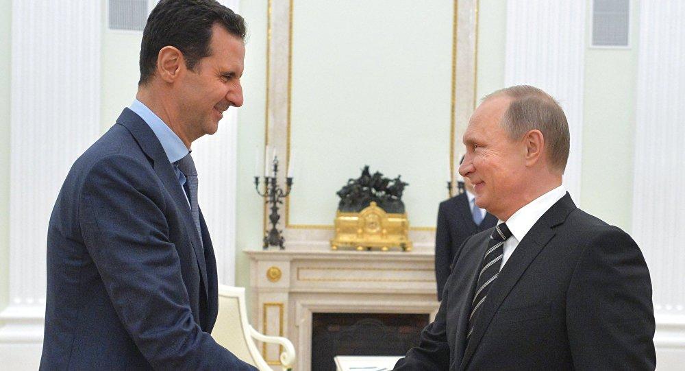 Syrian President Bashar al-Assad meets with Russian President Vladimir Putin. October 2015 Syrian President Bashar al-Assad meets with Russian President Vladimir Putin. October 2015