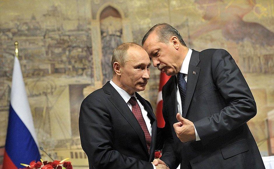 Russian President Vladimir Putin and Turkish President Recip Tayyip Erdoğan. Illustrative Russian President Vladimir Putin and Turkish President Recip Tayyip Erdoğan. Illustrative
