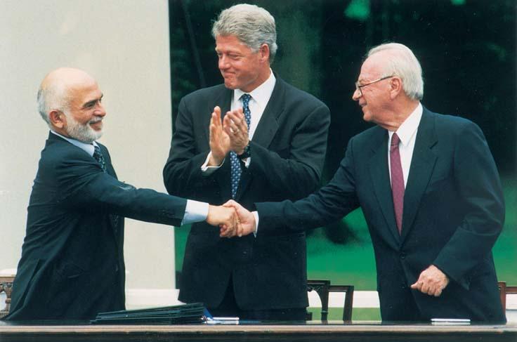 King Hussein of Jordan and Prime Minister Yitzhak Rabin of Israel, 1994 King Hussein of Jordan and Prime Minister Yitzhak Rabin of Israel, 1994