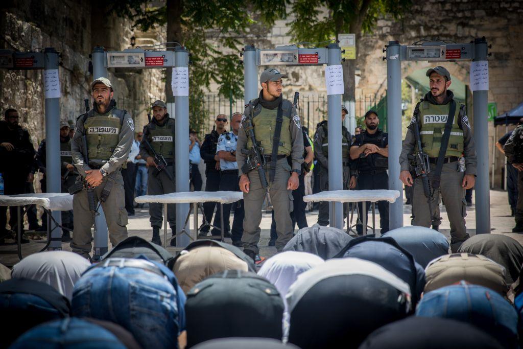 Metal Detectors on the Temple Mount. Credit: Times of Israel