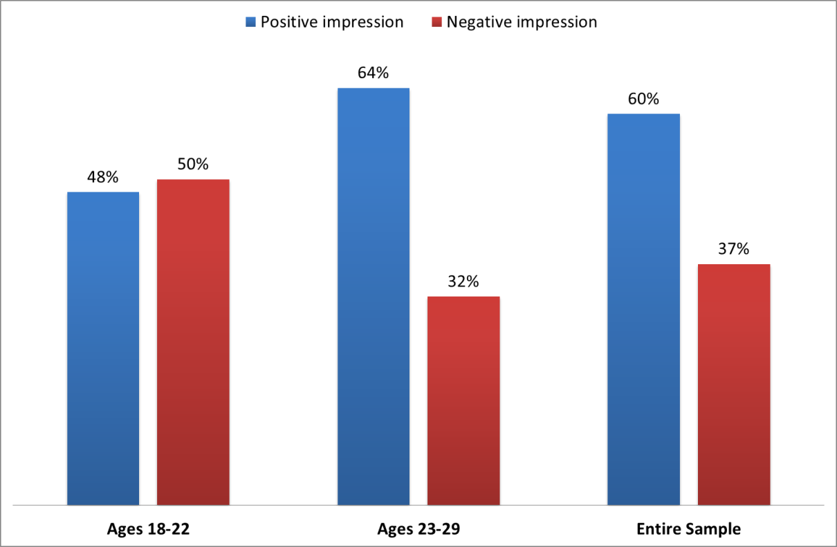 Figure 2: Is your impression of the State of Israel positive or negative? (by age group)