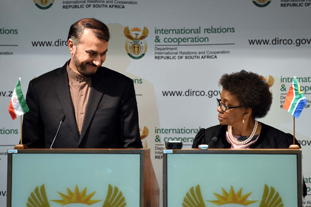 International Relations and Cooperation Deputy Minister Nomaindiya Mfeketo with Deputy Minister of Foreign Affairs in Iran Hossein Amir Abdollahian co-chair the fifth meeting of the South Africa and Iran Deputy Ministerial Working Group. (Photo: DIRCO)