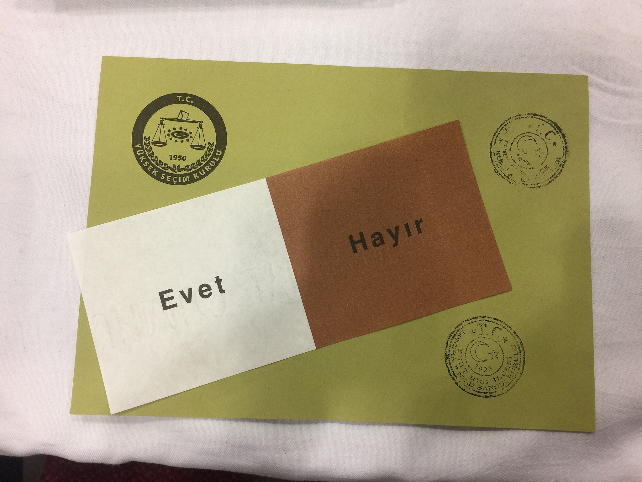 2017 Turkish constitutional referendum ballot