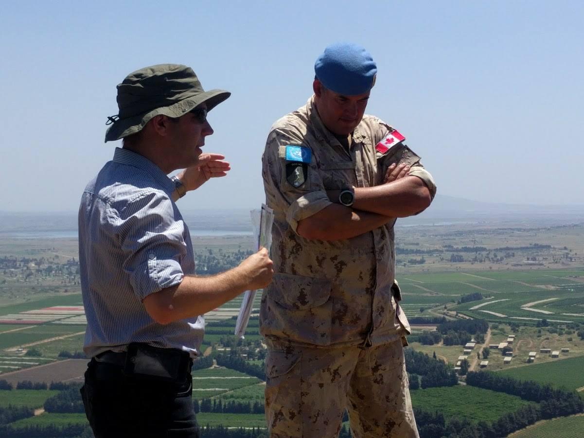 Dr. Nir Boms and UN peacekeeper, Golan Heights