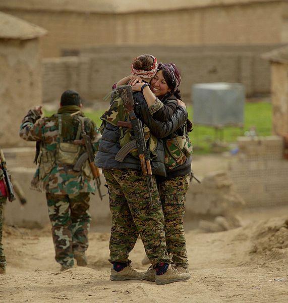 Kurdish YPG fighters.