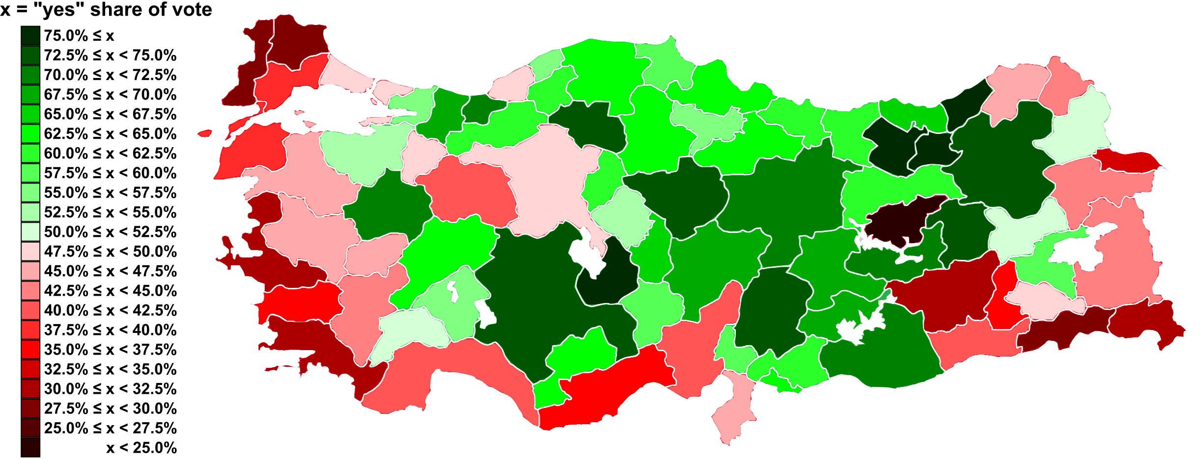Results of the 2017 Turkey constitutional referendum by district