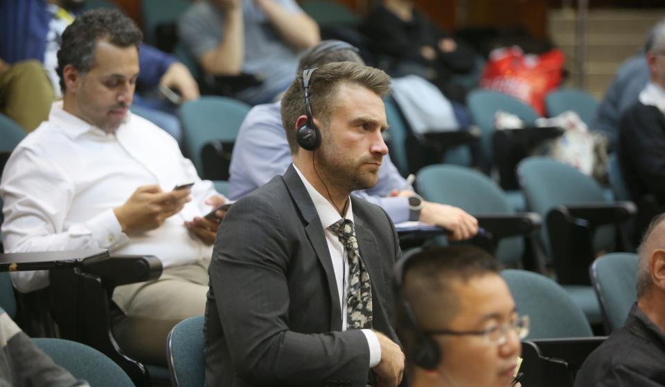 Audience member at "Knesset Elections, Nation State Law, and Arab Politics in Israel" conference