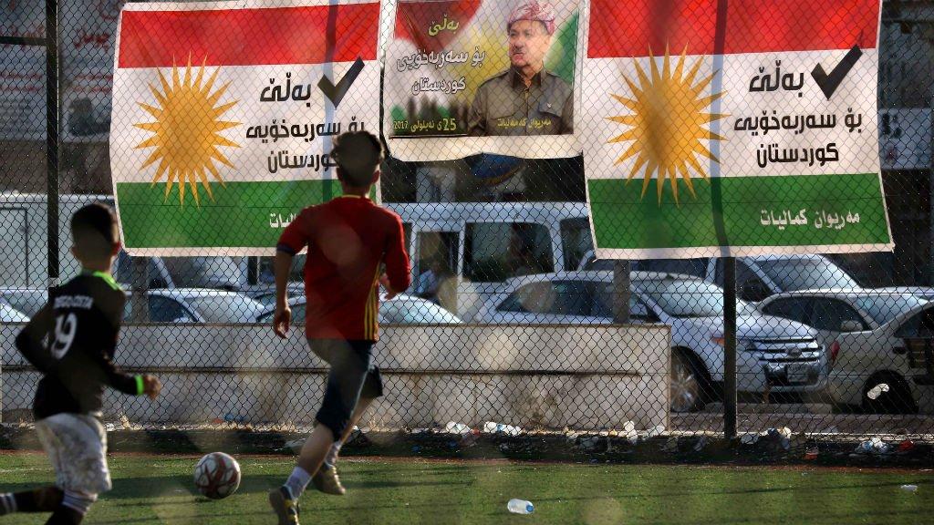 Signs ahead of September 2017 Kurdish Referendum