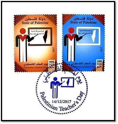 Figure 2: Palestinian stamps from 2017, which depict Palestine "from the river to the sea" without reference to Israel.